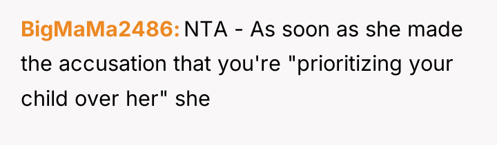 BigMaMa2486 NTA - As soon as she made the accusation...