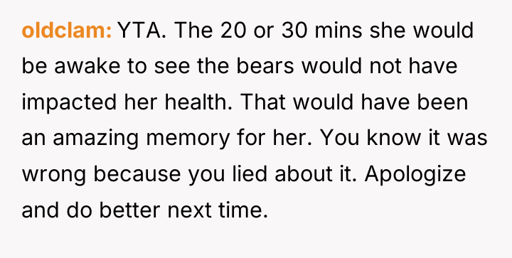 oldclam YTA. The 20 or 30 mins she would be...