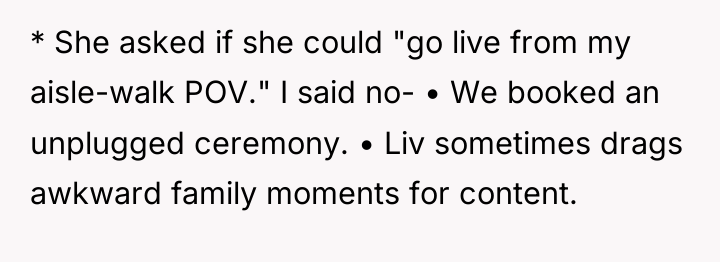 * She asked if she could "go live from my...