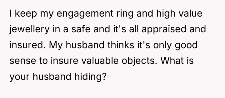 I keep my engagement ring and high value jewellery in...