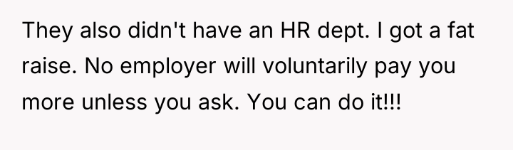 They also didn't have an HR dept. I got a...