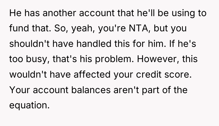 He has another account that he'll be using to fund...