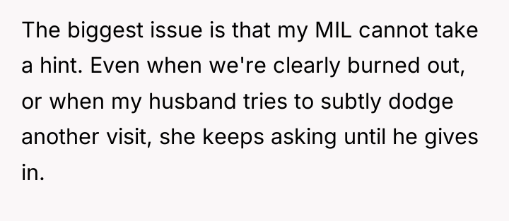 The biggest issue is that my MIL cannot take a...