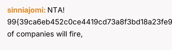 sinniajomi NTA! 99{39ca6eb452c0ce4419cd73a8f3bd18a23fe95ab4febb092bc2ab1b542eeea82f} of companies will fire,