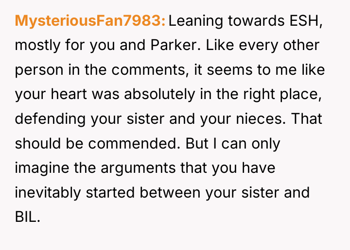 MysteriousFan7983 Leaning towards ESH, mostly for you and Parker. Like...