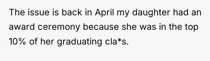 The issue is back in April my daughter had an...