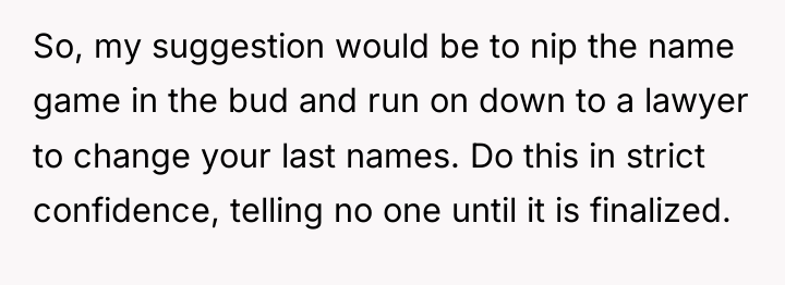 So, my suggestion would be to nip the name game...