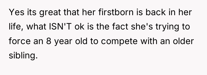 Yes its great that her firstborn is back in her...