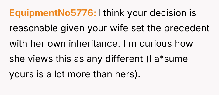 EquipmentNo5776 I think your decision is reasonable given your wife...