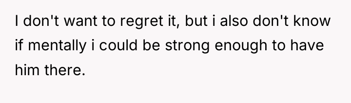 I don't want to regret it, but i also don't...