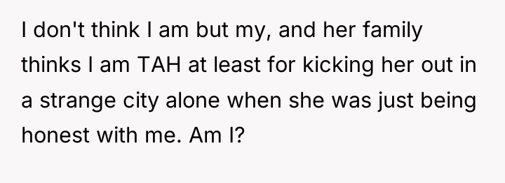 I don't think I am but my, and her family...