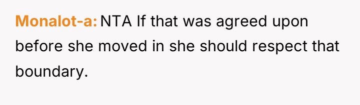 Monalot-a NTA If that was agreed upon before she moved...