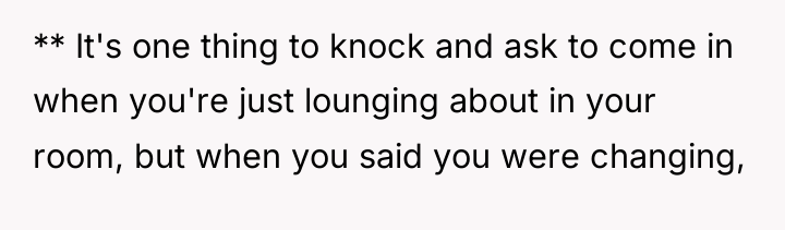 ** It's one thing to knock and ask to come...