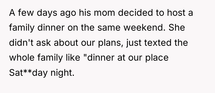 A few days ago his mom decided to host a...