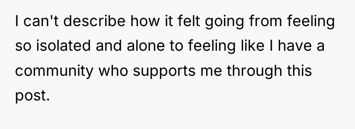 I can't describe how it felt going from feeling so...