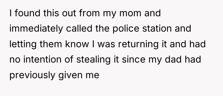 I found this out from my mom and immediately called...