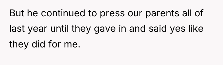 But he continued to press our parents all of last...
