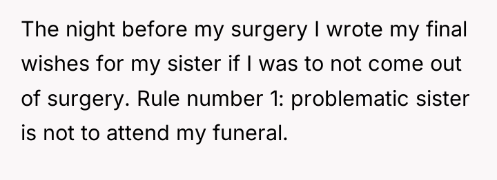 The night before my surgery I wrote my final wishes...