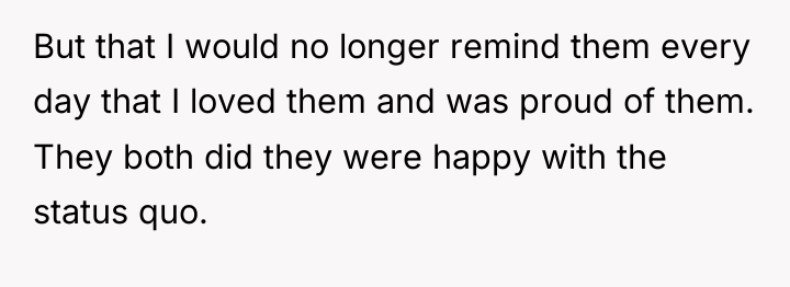 But that I would no longer remind them every day...