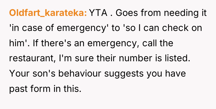 Oldfart_karateka YTA . Goes from needing it 'in case of...