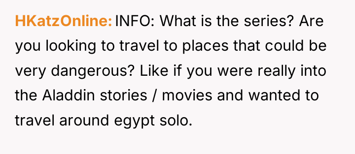 HKatzOnline INFO: What is the series? Are you looking to...