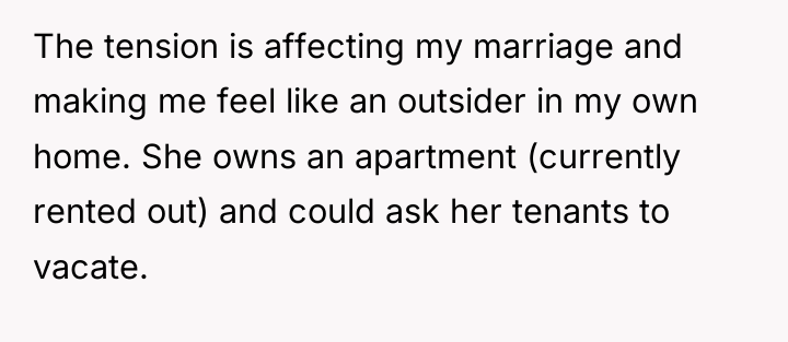 The tension is affecting my marriage and making me feel...