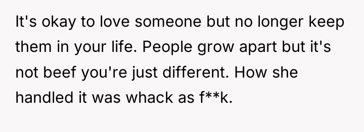 It's okay to love someone but no longer keep them...