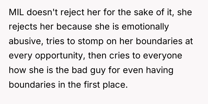 MIL doesn't reject her for the sake of it, she...