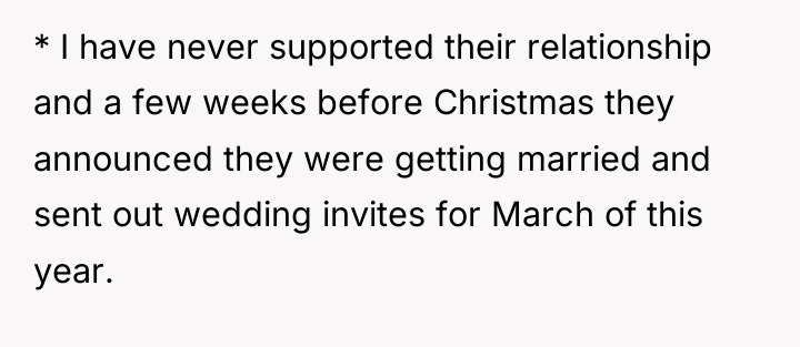 * I have never supported their relationship and a few...