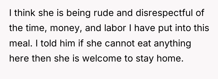 I think she is being rude and disrespectful of the...