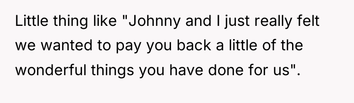 Little thing like "Johnny and I just really felt we...