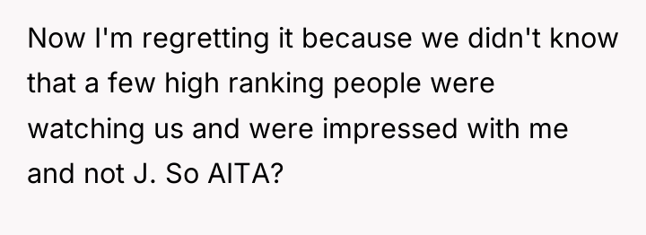 Now I'm regretting it because we didn't know that a...