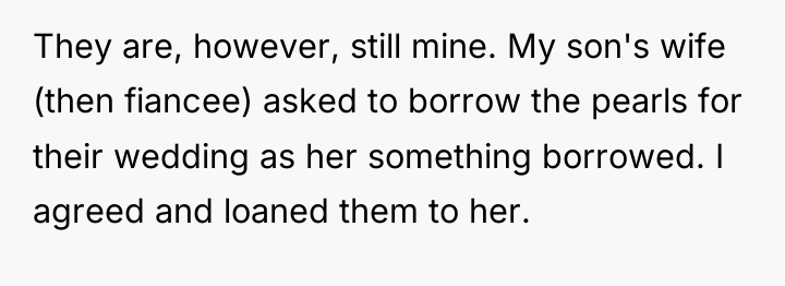They are, however, still mine. My son's wife (then fiancee)...