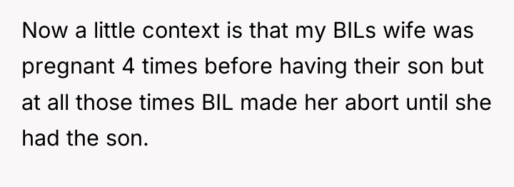 Now a little context is that my BILs wife was...