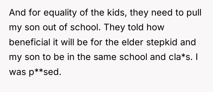 And for equality of the kids, they need to pull...