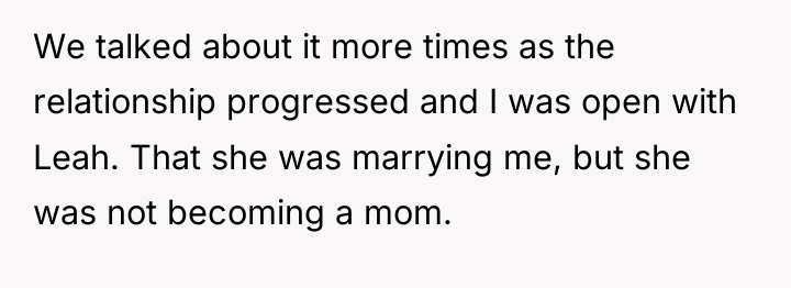 We talked about it more times as the relationship progressed...