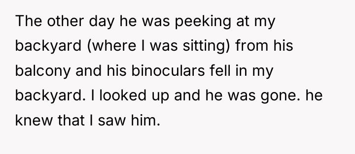 The other day he was peeking at my backyard (where...