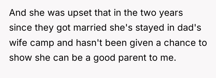 And she was upset that in the two years since...