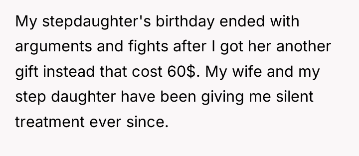 My stepdaughter's birthday ended with arguments and fights after I...