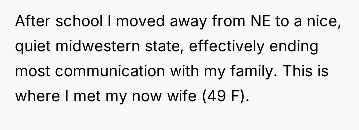 After school I moved away from NE to a nice,...