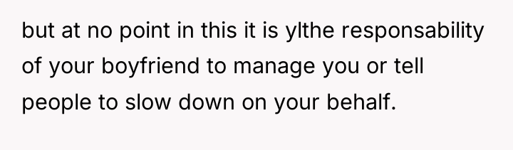but at no point in this it is ylthe responsability...