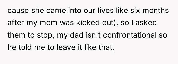 cause she came into our lives like six months after...
