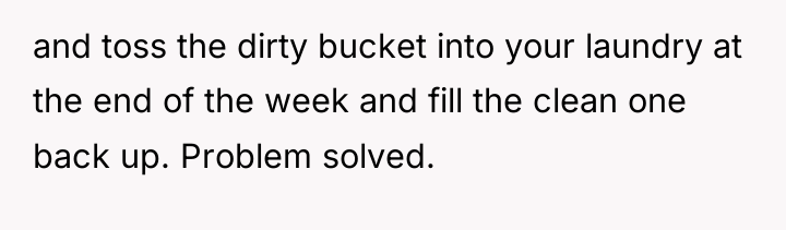 and toss the dirty bucket into your laundry at the...