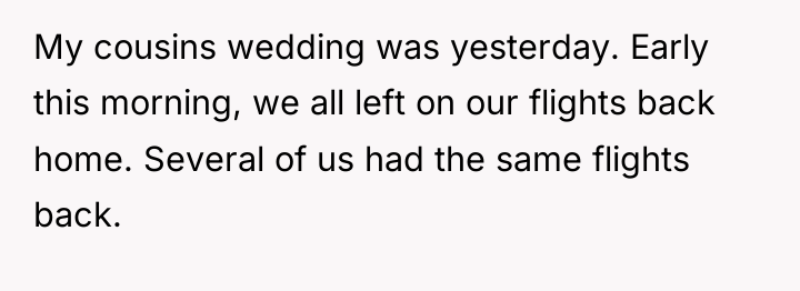 My cousins wedding was yesterday. Early this morning, we all...