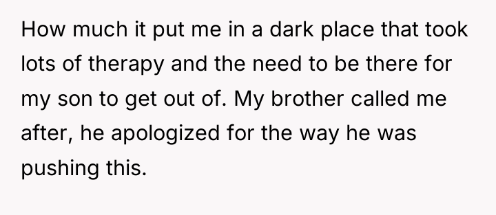 How much it put me in a dark place that...