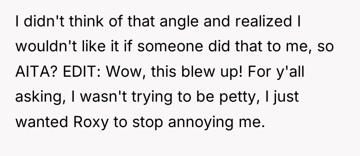 I didn't think of that angle and realized I wouldn't...