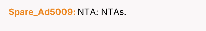 Spare_Ad5009 NTA: NTAs.