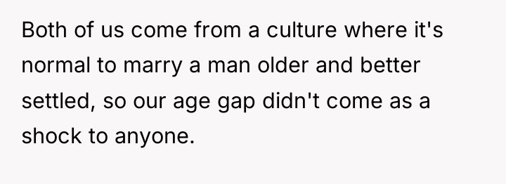 Both of us come from a culture where it's normal...