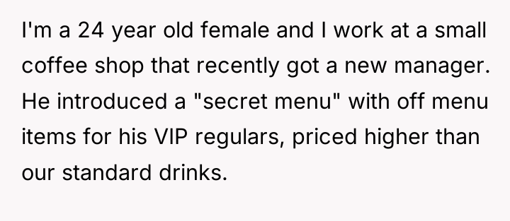 I'm a 24 year old female and I work at...