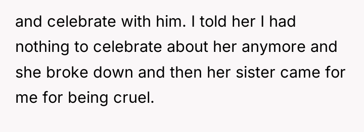 and celebrate with him. I told her I had nothing...